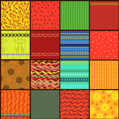 retro collection of vintage ethnic seamless texture