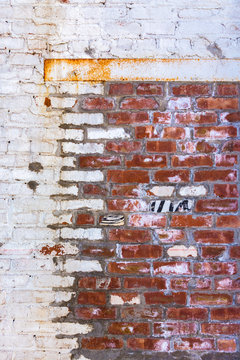 Fototapeta old painted brick wall