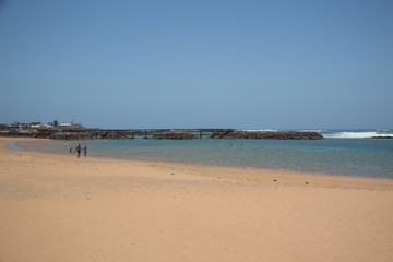 natural landscape of sea rocks and sand