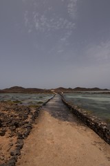 natural landscape of sea rocks and sand