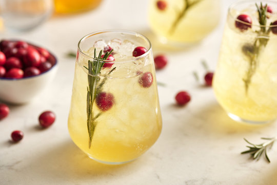 Deliciois cranberry and rosemary kombucha.