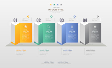Infographics design template with business icons, process diagram, vector eps10 illustration