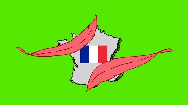 France - Hand Drawn Animation - 2D Drawing