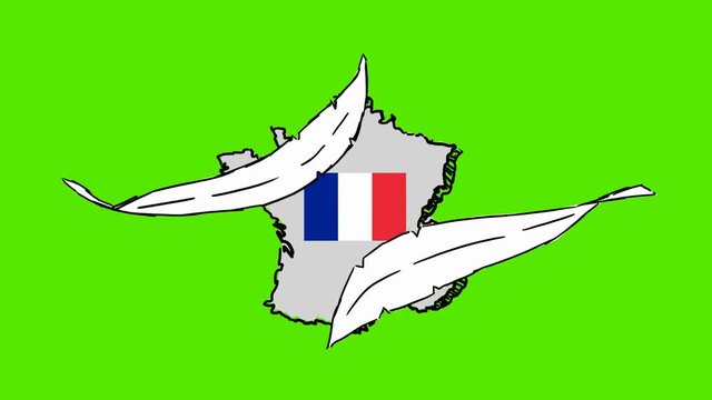 France - Hand Drawn Animation - 2D Drawing