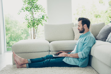 Black Friday online shopping concept. Full legs body size brunet