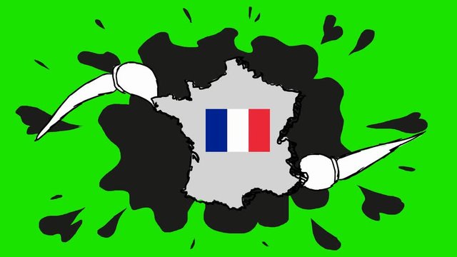 France - Hand Drawn Animation - 2D Drawing