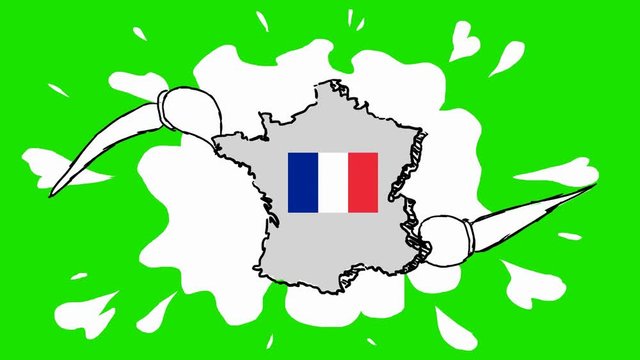 France - Hand Drawn Animation - 2D Drawing