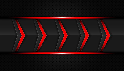 Abstract red and black color gradient contrast tech arrows background. Vector illustration corporate design