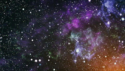 Blue dark night sky with many stars. Milky way on the space background