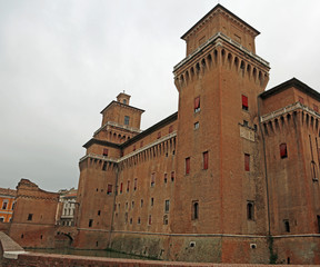 Fototapeta premium Ancient Castle in Ferrara City in Italy