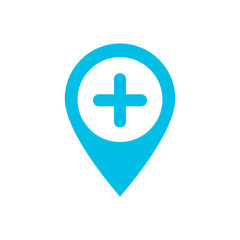 Obraz premium hospital map pin flat icon