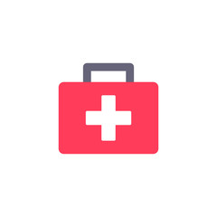 Obraz premium first aid kit flat icon
