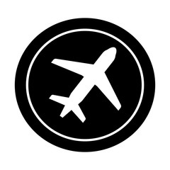 Airplane monochrome icon vector