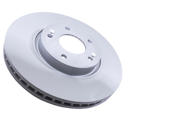 Car Brake disc isolated on white background. Auto parts. Brake disc rotor isolated on white....