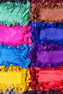 Vivid color palette makeup with strong contrast