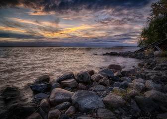 Sunset over the lake