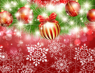 クリスマスの輝くオーナメント