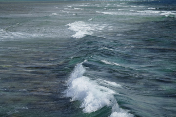 Blue sea water. Ocean surface for natural background