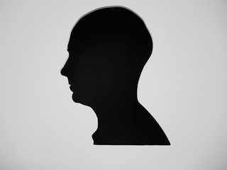 Silhouette of different man head profiles