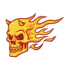 Skull Burning Fire Vector