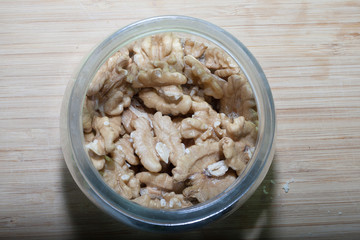 Walnuts with leaf isolated on a white background.