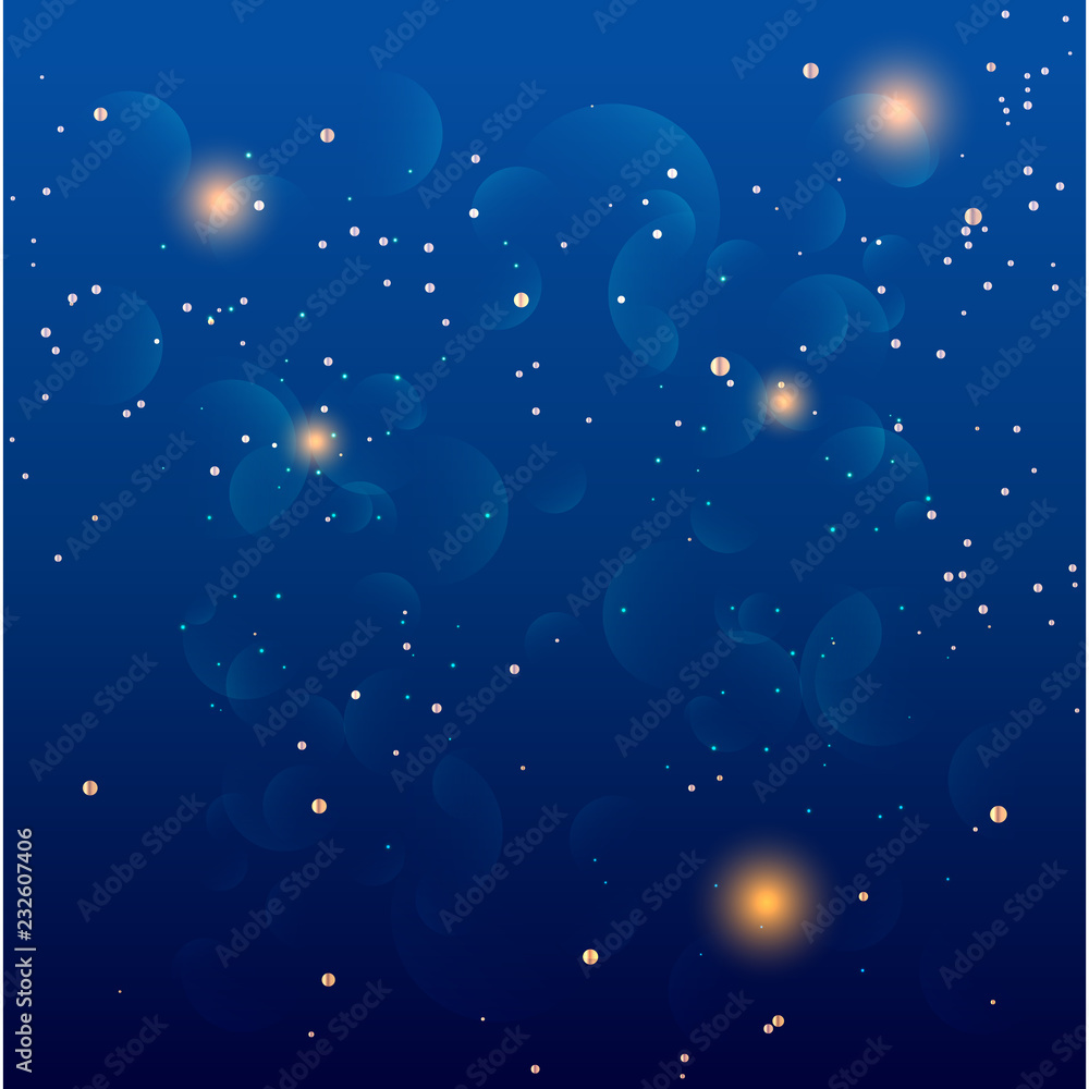 Poster vector abstract blue sky background with blur bokeh light effect