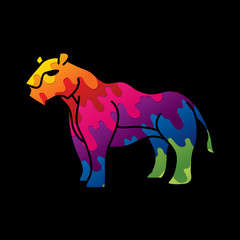 Lioness graphic vector.