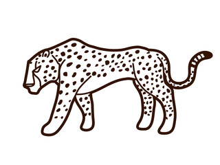 Cheetah side view graphic vector