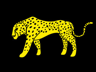 Cheetah side view graphic vector