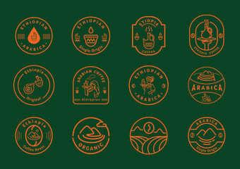 Ethiopia coffee line badge design