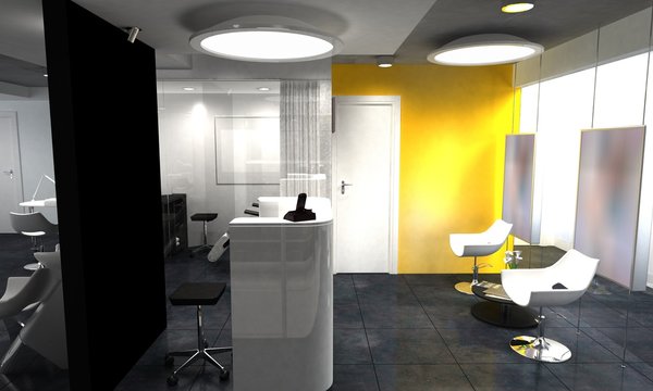 beauty saloon, interior visualization, 3D illustration