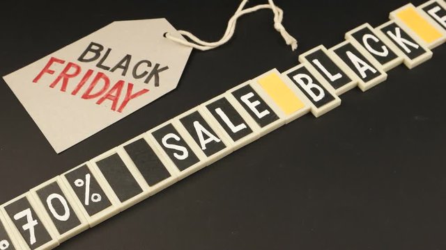 Black Friday, message on the black background