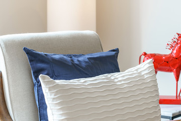 Decorative pillows on an armchair