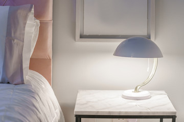 Table lamp in a bedroom
