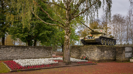 Monument Panzer T-34 bei Narva in Estland