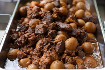 Thai food is topped.