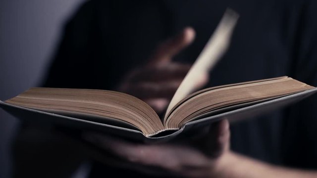 Book in hand, concept of read