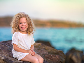 Little girl in white dress