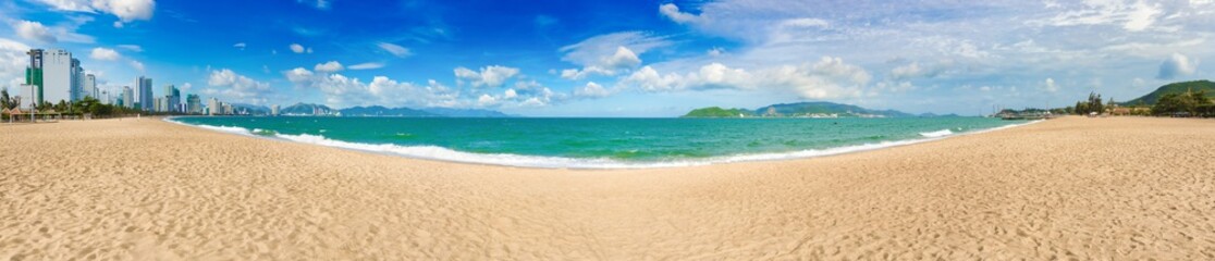  Scenic beautiful view of Nha Trang beach. Panorama