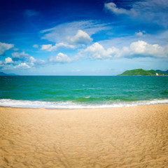 Fototapeta na wymiar Scenic beautiful view of Nha Trang beach