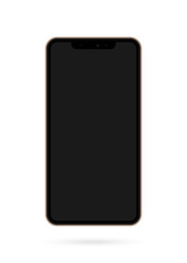 Black smartphone. Mobile phone sign for web site.