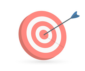 Illustration of a target with an arrow.Goal achieve concept.