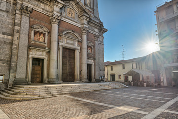 Historic center, Somma Lombardo, Italy. Basilica Sant'Agnese 1665 AD