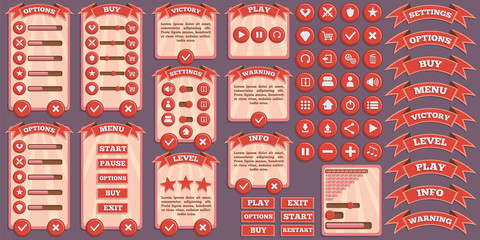 Design of the game user interface. Vector illustration. © caryblade
