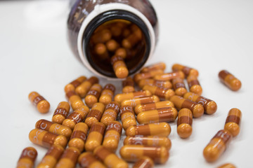 Bangkok,Thailand-November 10,2018 Vitamin c capsules On a white background