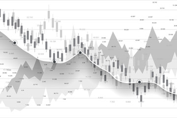 Stock market and exchange. Business Candle stick graph chart of stock market investment trading. Stock market data. Bullish point, Trend of graph. Vector illustration