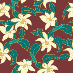 Beautiful seamless floral pattern background.