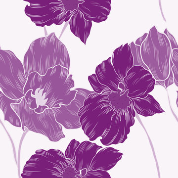 Beautiful seamless floral pattern background.