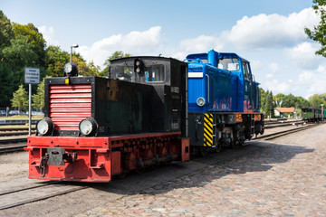Fototapeta na wymiar Diesellokomotiven im Bahnbetriebswerk