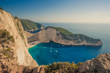 Famous shipwreck on Navagio Beach, Zakynthos - Zante, Greece